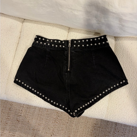 Nasty Gal black denim studded hot shorts - Picture 2 of 4